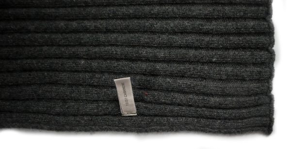 Unisex cashmere ribbed scarf color anthracite - Image 2