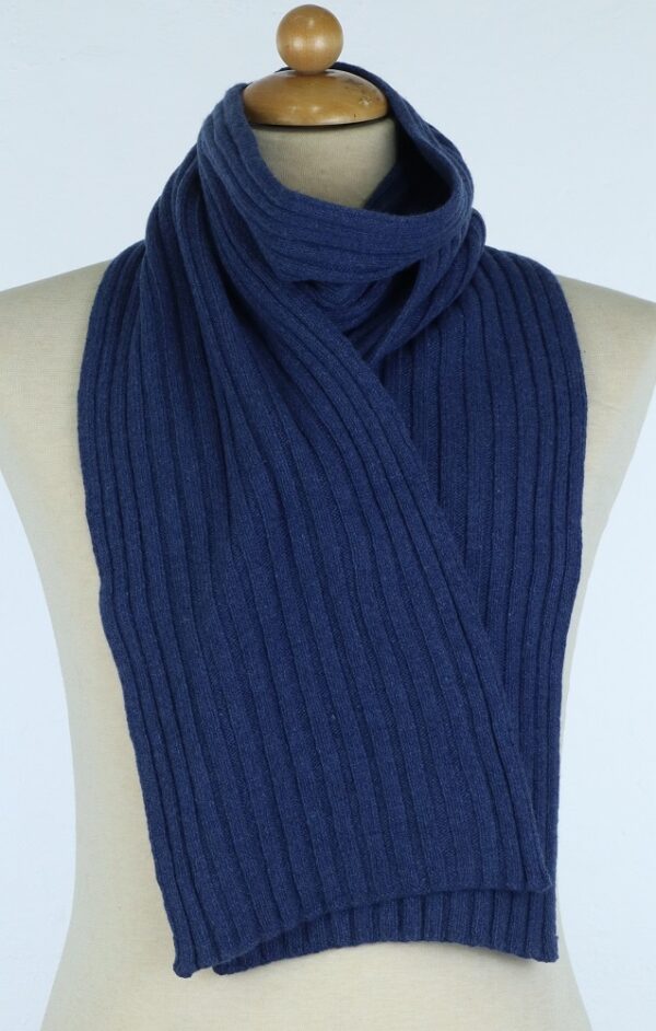 Unisex cashmere ribbed scarf color jeans